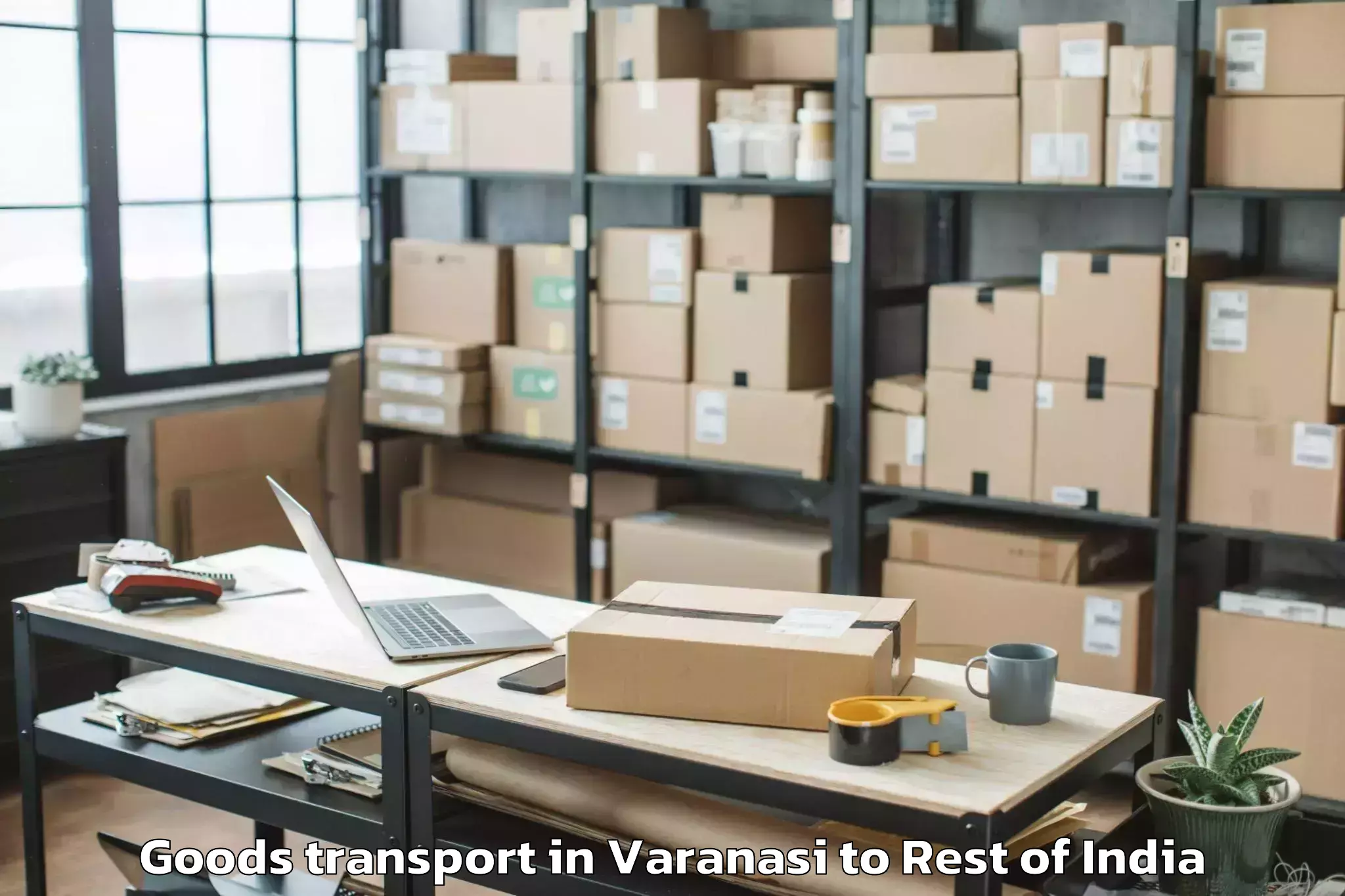 Get Varanasi to Damhal Hanjipora Goods Transport